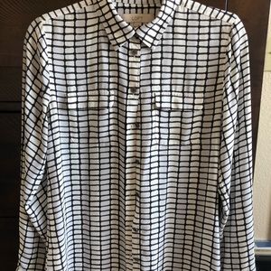 Loft Brand window pane blouse. Softly drapes when worn with slacks or slim skirt